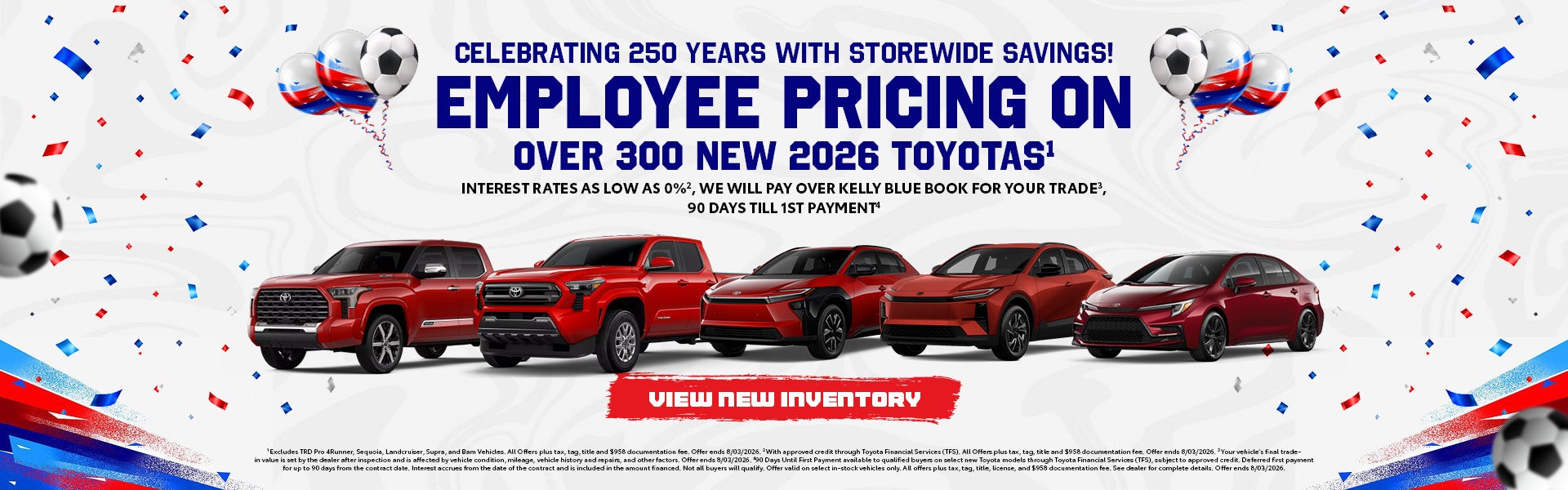Employee Pricing On Over 300 New 2026 Toyotas
